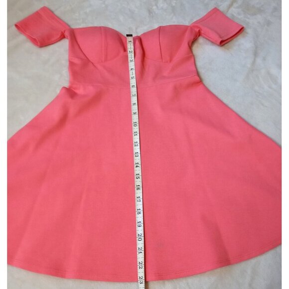 LuLu's Pink Coral Off the Shoulder Sexy Party Dress Size Small - Picture 10 of 13